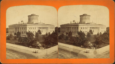 Stereoscopic card of the Ohio capitol