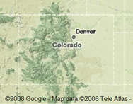 Map of Colorado showing terrain