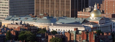 Aerial photo of Massachusetts state house